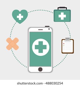 smartphone with medicine icons