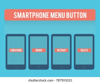 smartphone menu button with flat design template eps 10