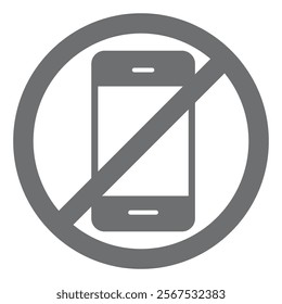 Smartphone message ban solid icon, prohibited elements concept. Vector graphics. Phone speaking, communication forbidden sign on white background, glyph style icon for mobile or web design