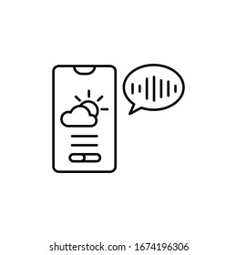 Smartphone, message, equalizer, weather icon. Simple line, outline vector elements of voice assistant for ui and ux, website or mobile application