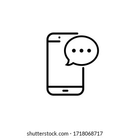 Smartphone message flat icon for apps and websites