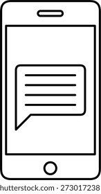 Icono de mensaje de teléfono inteligente para comunicación de chat móvil y notificación de texto digital