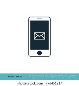 Smartphone Message Icon Vector Logo Template Illustration Design. Vector EPS 10.