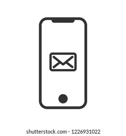 Smartphone with message illustration icon vector