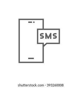 Smartphone with message line icon.