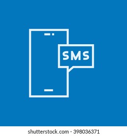 Smartphone with message line icon.