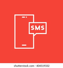 Smartphone with message line icon.