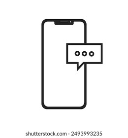 Smartphone Message Pop Up Design Isolated Vector Illustration