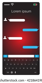 Smartphone message  template bubbles. Place your own text to the message clouds, Vector illustration.