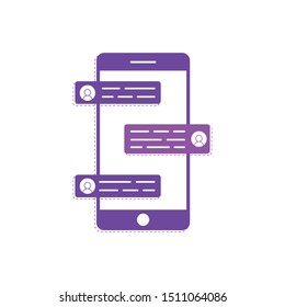 Smartphone message vector, communication mobile chat desgin. Modern style isolated whit background