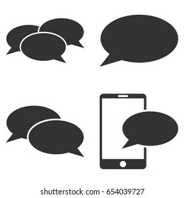 Smartphone Message vector icon clip art. Collection style is gray flat symbols on a white background.