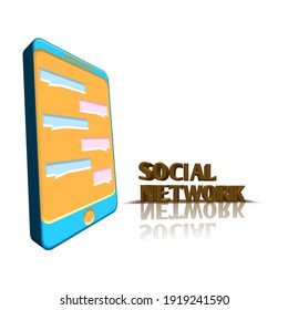 smartphone con mensajes de chat. 3d notificación en pantalla móvil. diálogo en línea y comentarios. Red social isométrica vectorial.
