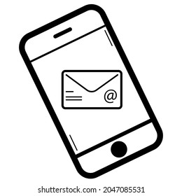 smartphone with messages sign or symbol icon design.
