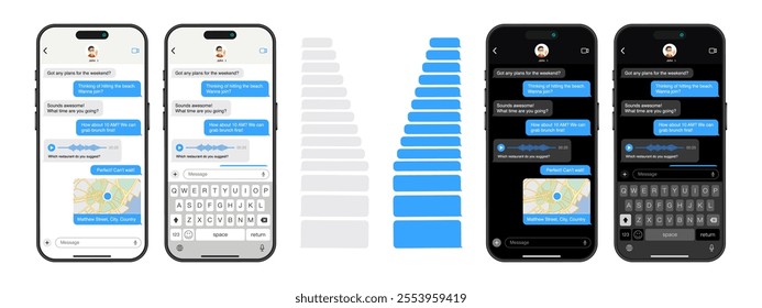 Smartphone Messaging App: Chat Frame with Speech Bubble for Enhanced Communication. Vector.