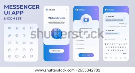 Smartphone Messaging: Chat App Frame with Speech Bubble. Chat UI Application design concept. Messenger communication service screen template. Mobile phone chat boxes. Chat screen illustration, UX UI
