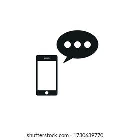 Smartphone messaging icon vector icon