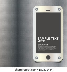 Smartphone. Metal template background vector illustration
