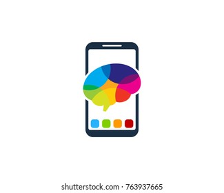 Smartphone Mind Icon Logo Design Element