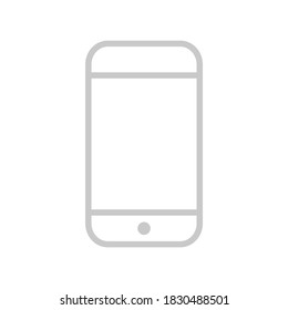 Smartphone, minimal design, white background, outline strokes, simple design. Stock Vector.