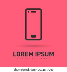 Smartphone minimal vector icon. Phone flat line icon for websites and mobile minimalistic flat design.