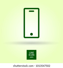 Smartphone minimal vector icon. Phone flat line icon for websites and mobile minimalistic flat design.
