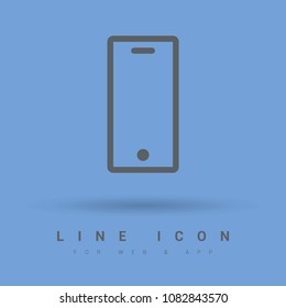 Smartphone minimal vector icon. Phone flat line icon for websites and mobile minimalistic flat design.