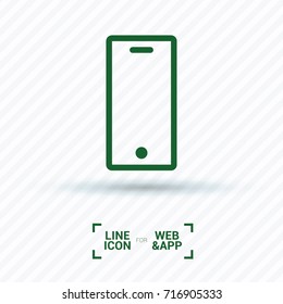 Smartphone minimal vector icon. Phone flat line icon for websites and mobile minimalistic flat design.
