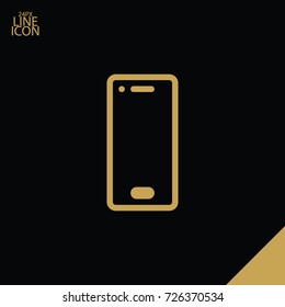 Smartphone minimal vector icon. Phone flat line icon for websites and mobile minimalistic flat design.