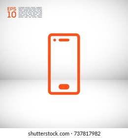 Smartphone minimal vector icon. Phone flat line icon for websites and mobile minimalistic flat design.
