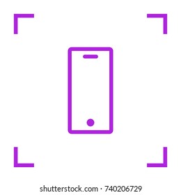 Smartphone minimal vector icon. Phone flat line icon for websites and mobile minimalistic flat design.