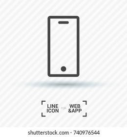 Smartphone minimal vector icon. Phone flat line icon for websites and mobile minimalistic flat design.