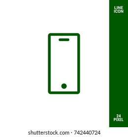 Smartphone minimal vector icon. Phone flat line icon for websites and mobile minimalistic flat design.