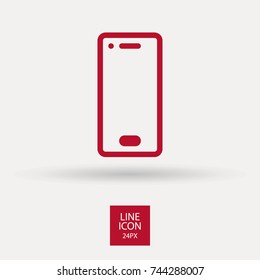 Smartphone minimal vector icon. Phone flat line icon for websites and mobile minimalistic flat design.