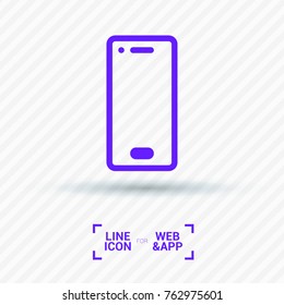 Smartphone minimal vector icon. Phone flat line icon for websites and mobile minimalistic flat design.