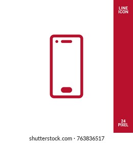 Smartphone minimal vector icon. Phone flat line icon for websites and mobile minimalistic flat design.