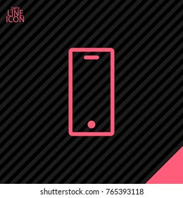 Smartphone minimal vector icon. Phone flat line icon for websites and mobile minimalistic flat design.