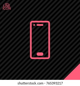 Smartphone minimal vector icon. Phone flat line icon for websites and mobile minimalistic flat design.