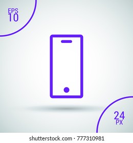 Smartphone minimal vector icon. Phone flat line icon for websites and mobile minimalistic flat design.
