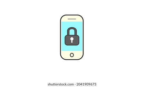Smartphone with minimalistic lock icon