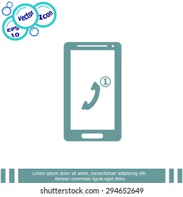 Smartphone missed call vector icon