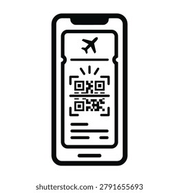 Smartphone mobile airline boarding pass with qr code boarding smartphone airplane technology identification electronic traveling transportati