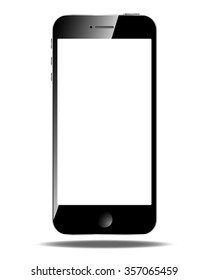 smartphone Mobile black on white background.