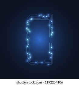 Smartphone mobile circuit modern. Vector illustration