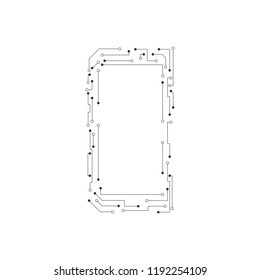 Smartphone mobile circuit modern. Vector illustration