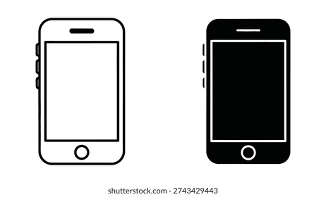 Smartphone and Mobile Device Icons in Line and Solid Styles