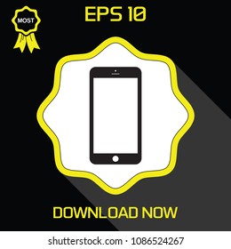 Smartphone Mobile .Eps10.  Vector Flat Icon . Stock . touch screen .white background