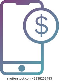 Smartphone mobile Financial Technology Icon