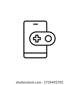 Smartphone Mobile Gaming Controller Contorno Ícone Vetor Entretenimento Digital