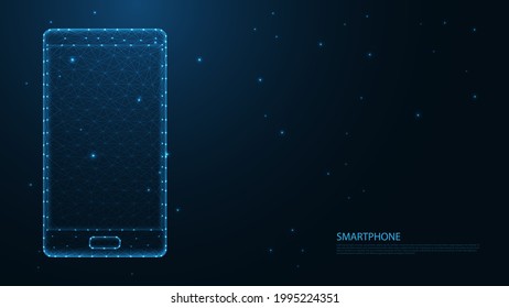 smartphone mobile line connection. Low poly wireframe design. Abstract geometric background. vector illustration.