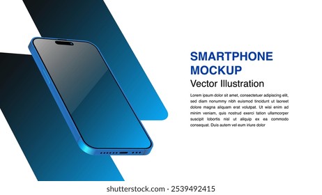 Smartphone and Mobile Mockup Background and Banner for Websites, Landing Pages, and UI or UX Design Presentations. Vector Format for Apps and Infographics